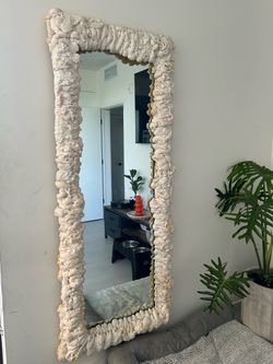 Full-Length Mirror with Shell Frame