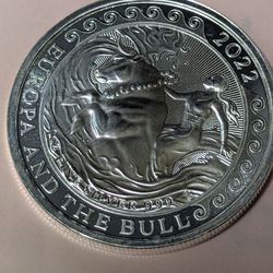 SILVER 1 OZ Europa and Bull coins