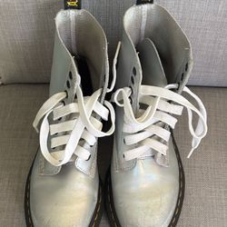 Silver Doc Martens size 7 - worn
