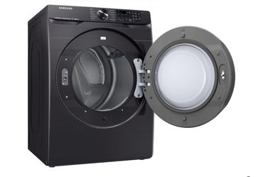 Brand new Samsung 7.5 cu. ft. Smart Gas Dryer with Steam Sanitize+ in Black Stainless Steel