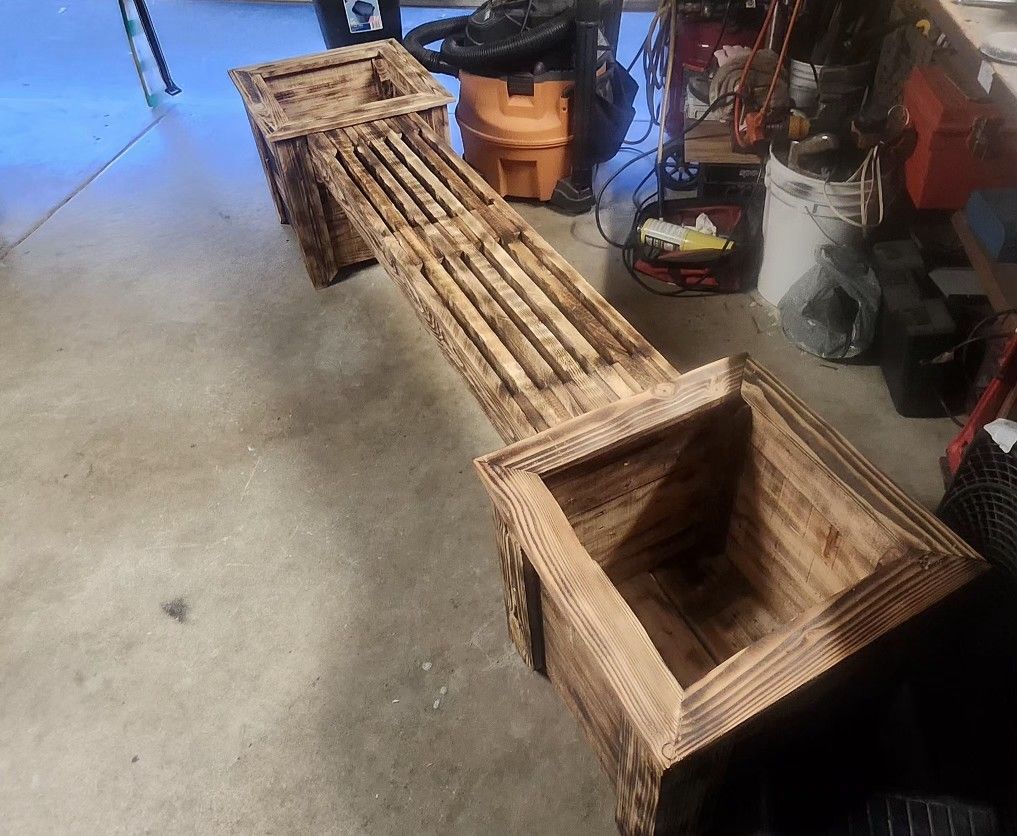 Planter With Bench Made To Any Size You Need
