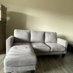 Gray Sectional With ottoman 