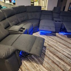 Sectional Sofa With 3 Power Recliners