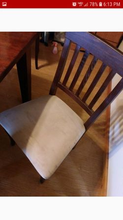 7ft. Solid wood table and 6 chairs