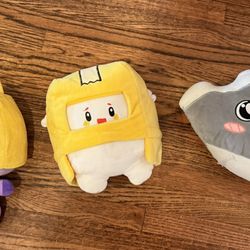 Set of foxy, boxy, rocky plush