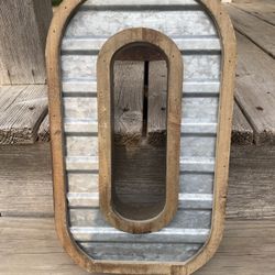 Wood And Metal Galvanized Rustic Letter “O” Decor