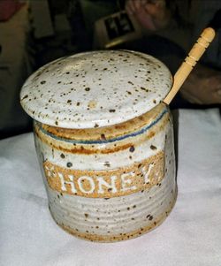 Vintage Golden Pond Pottery Stoneware Honey Jar/Pot  W/Lid