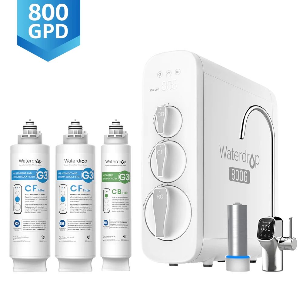 Waterdrop G3P800 Reverse Osmosis System 800 GPD NSF Certified Smart Faucet