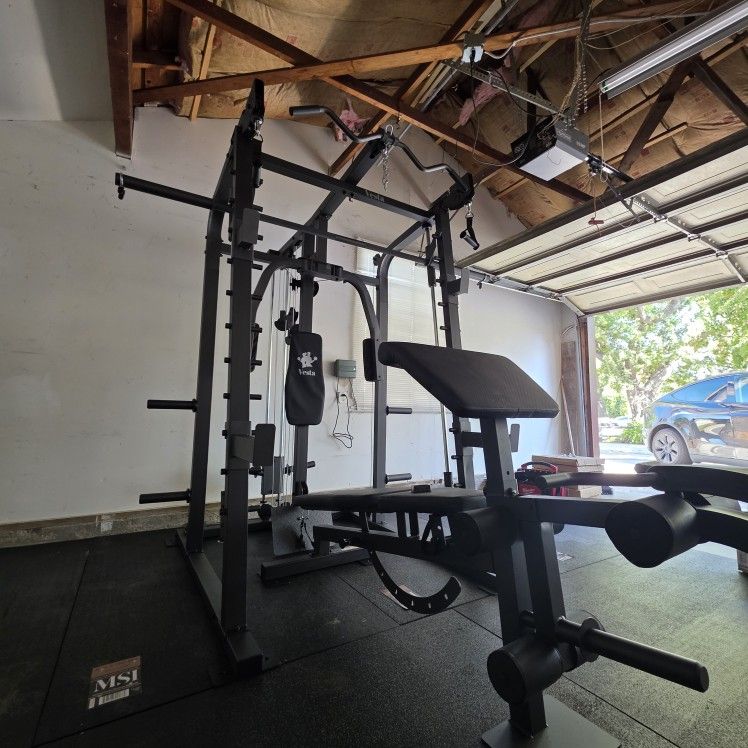 Smith Machine 2001 | Multi-Use Adj Bench | Gym Equipment | Fitness | Squat Rack | Excercise |🔴WEIGHTS AND BARBELL SOLD SEPARATELY 🔴 FREE DELIVERY 🚚