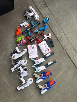 Large Lot of Toy Blasters and Laser Tag Guns