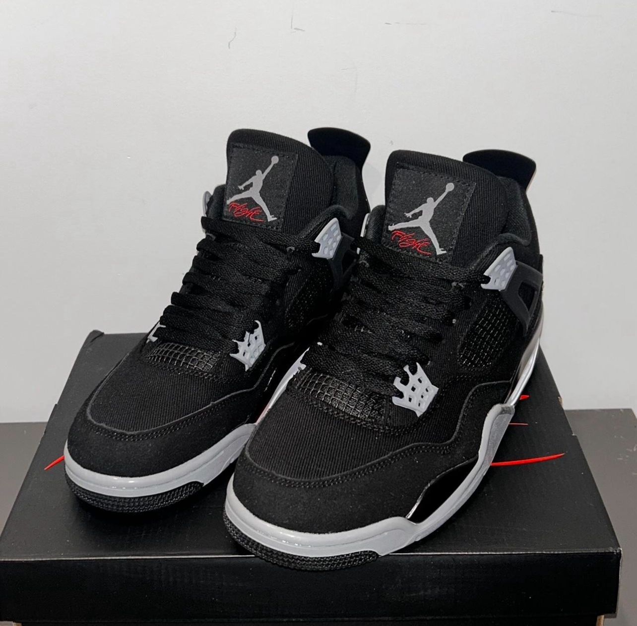AJ4 Black Canvas 