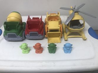 Green Toys Brand Vehicles And Figures, Green Toys Brand Fire Station