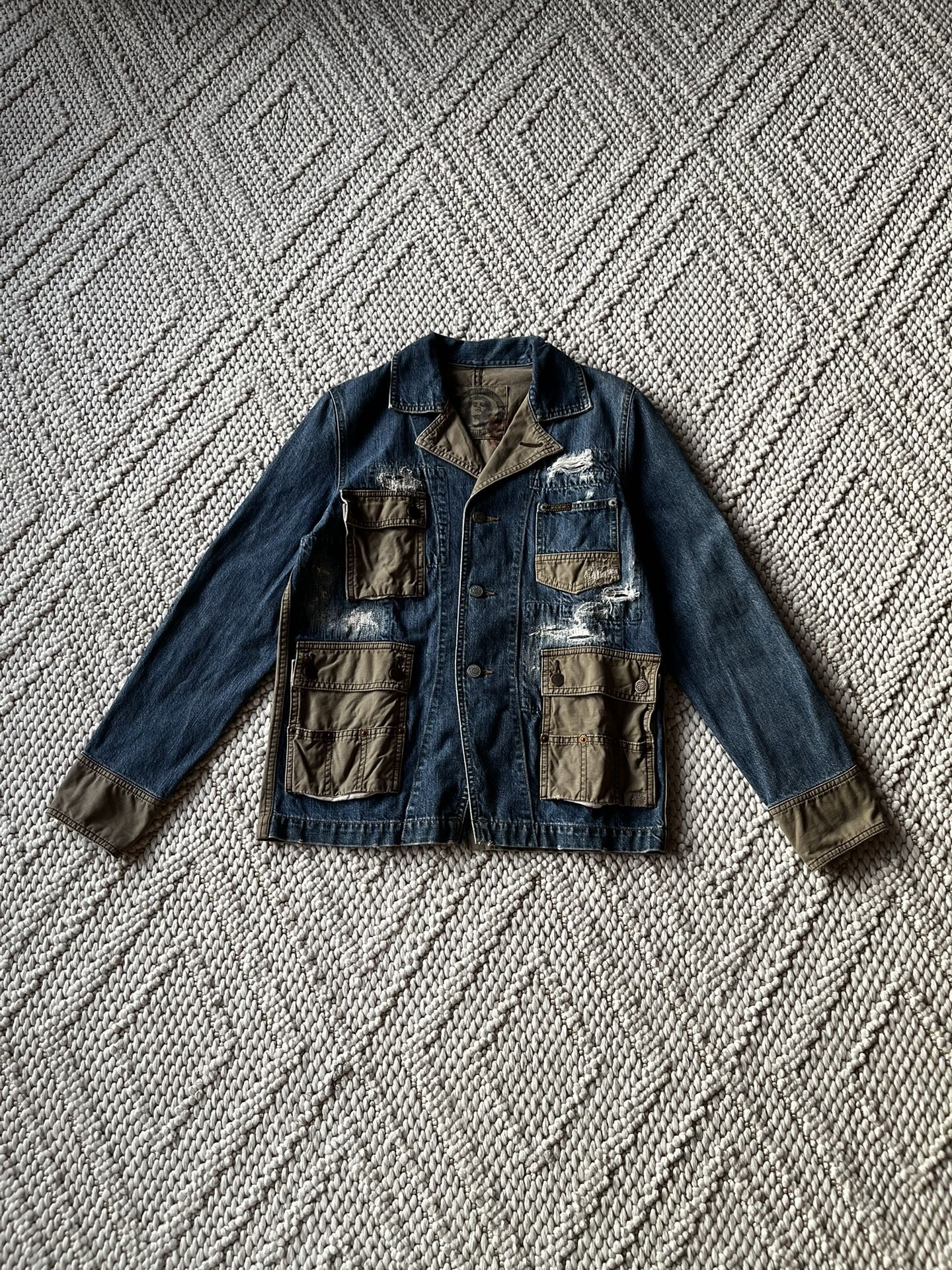 Hysteric Glamour Denim Reconstructed Distressed Japanese Button Up Jacket