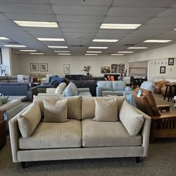 Fabric Sofa With Removable Cushions 