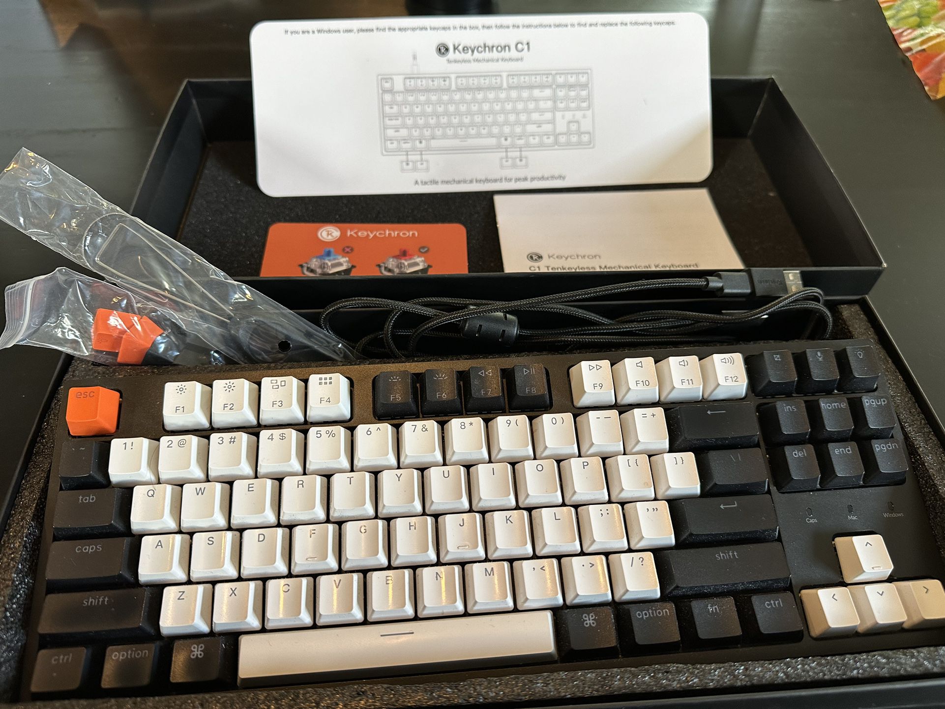 Keychron Tenkeyless Wired Mechanical Keyboard with Blue Gateron Keys
