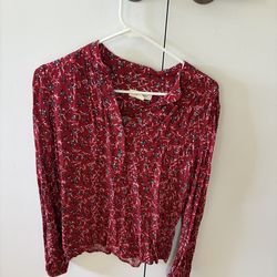 Nordstrom red floral button down