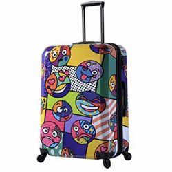 Mia Toro Emojis 28" Hardside Spinner. It has some mark, but not cracked in good shape. Clean. Retails $380