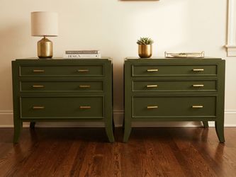 Olive green oversized  pair  of  night standa in excellent condition