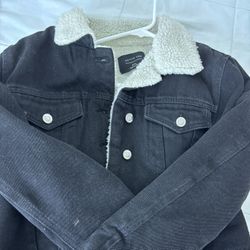 Black Fur Jean Jacket 