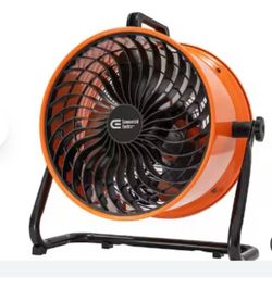 Commercial Electric 16 in. 3-Speed Drum Floor Fan in Orange High Velocity Turbo