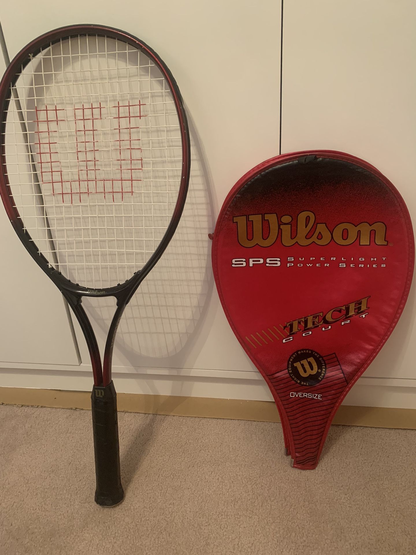 Wilson SPS Tech Court Power Series Tennis Racket Oversize 4 1/2" L4 w/ Cover