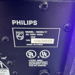 Phillips powered home hi fi subwoofer  