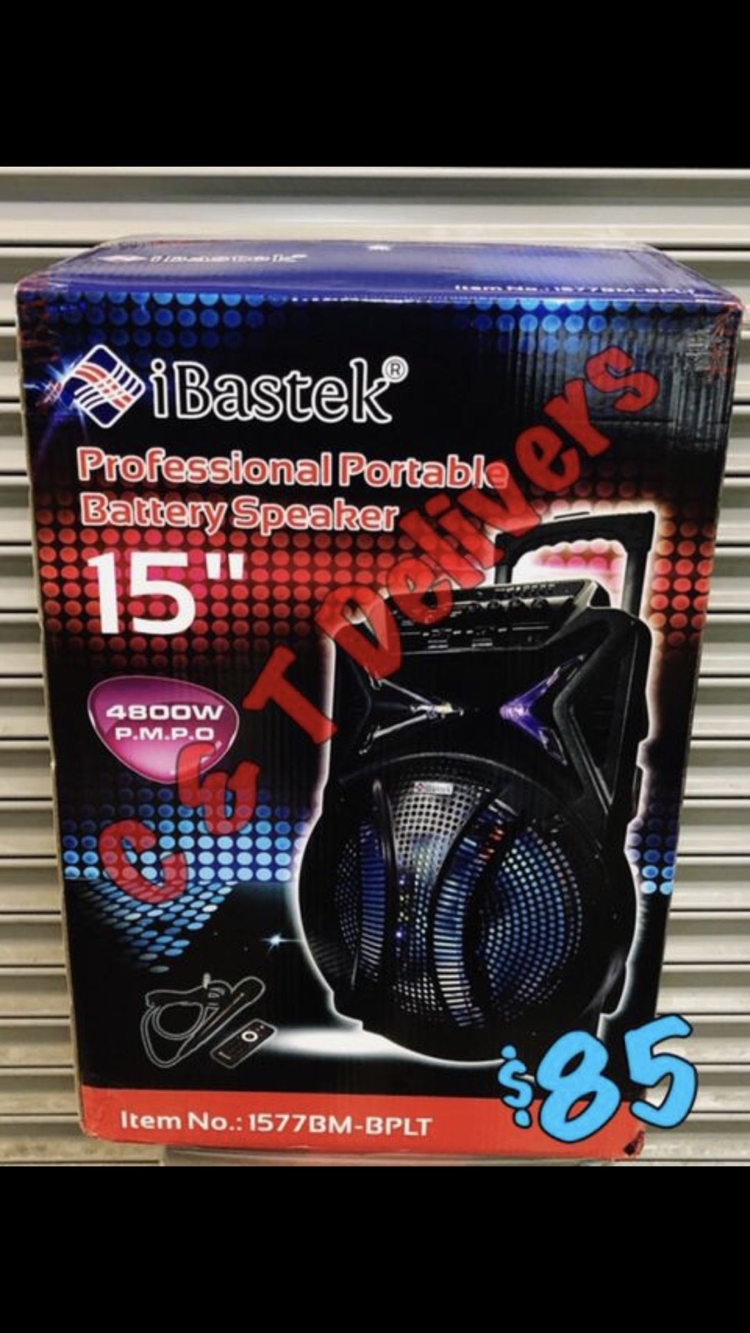 Bocina recargable Bluetooth 4,800 watts