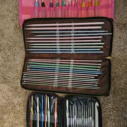 knitting and crochet needle lot