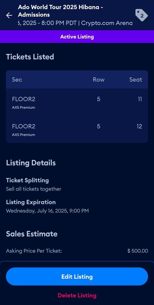 2x Ado tickets FLOOR Center https://offerup.com/redirect/?o=Q3J5cHRvLmNvbQ== Arena