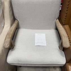 HULALA HOME Mid-Century Modern Accent Chair, Upholstered Living Room Lounge Chair, Lounge Armchair with Romantic Stripes & Solid Wood Legs, Living Roo
