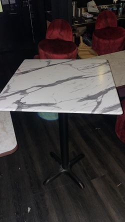 High Top White Marble Table