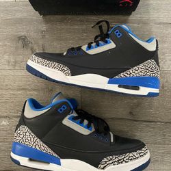 Air Jordan 3 Retro Sport Blue Sz 13