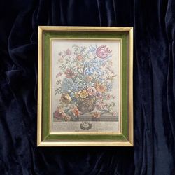 Beautiful Vintage May Robert Furber Twelve Months of Flowers Framed Print Floral Botanical Print