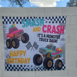 Monster truck birthday party decorations