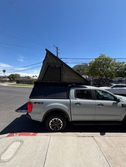 Truck Bed Camper Shell with Pop-Up Roof Tent