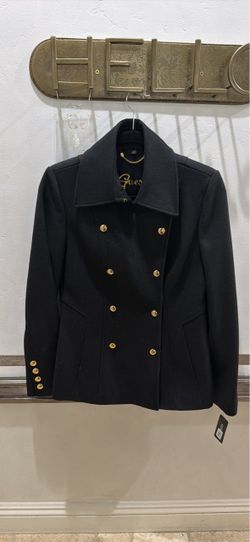 Guess Black Double-Breasted Pea Coat- size Small