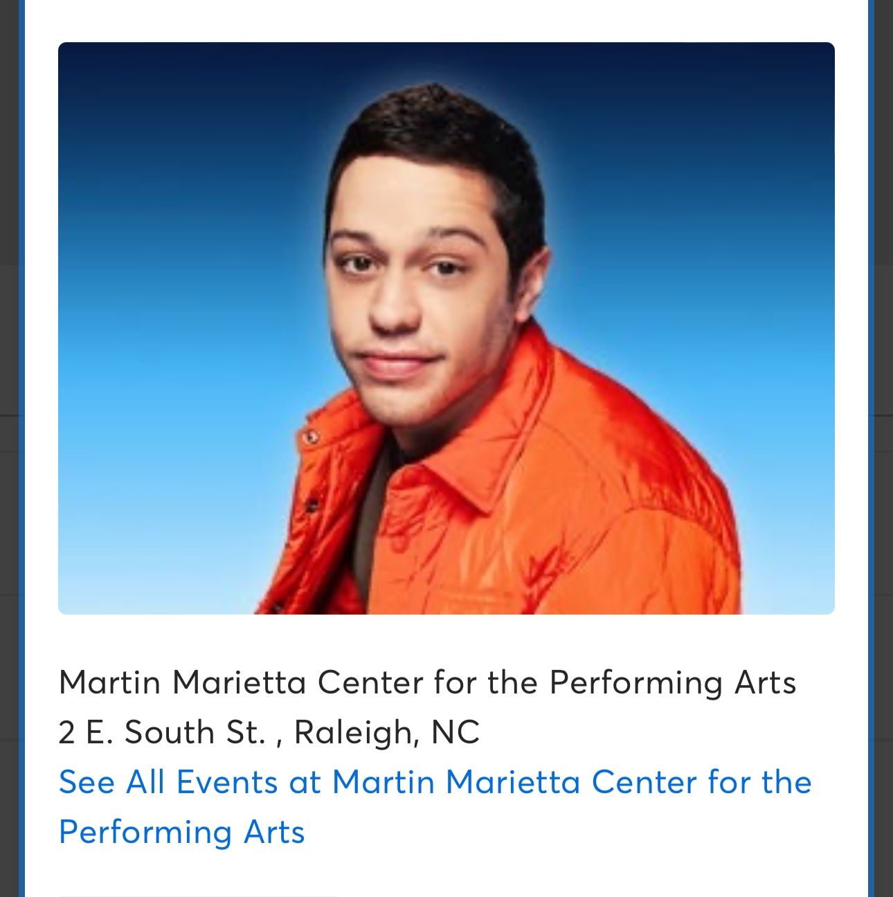 4th row Pete Davidson Tickets 6/30