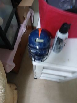 A  Denver broncos bank helmet