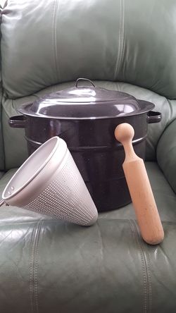 Blue Speckled Enamel Canning Set