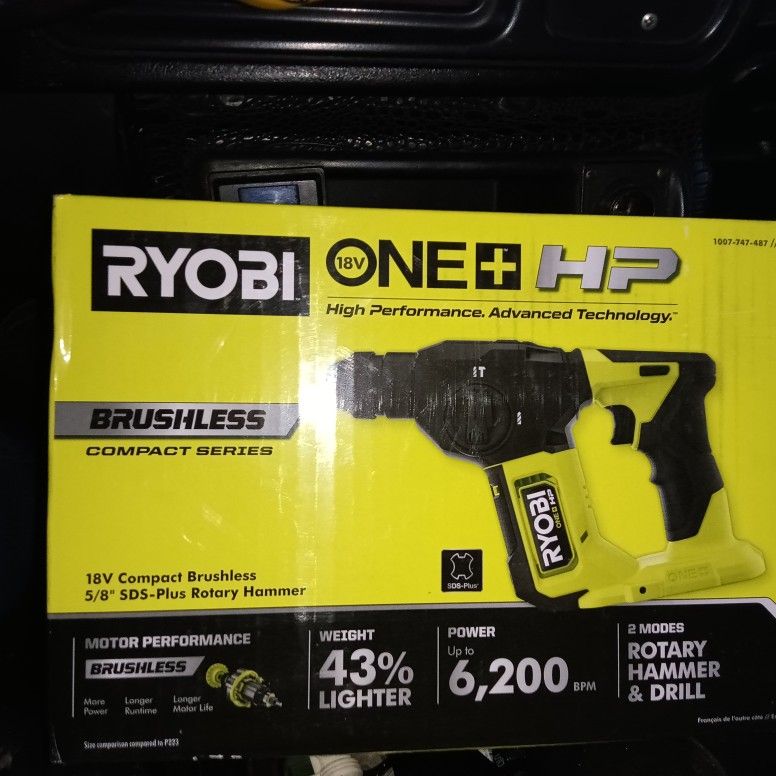 Ryobi 18v Compact Brushless 5/8 SDS Roto Hammer