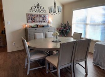 Dining table Set w/ 6 Chairs & Matching sideboard Buffet