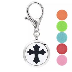 Cross aromatherapy oil diffuser purse clip keychain