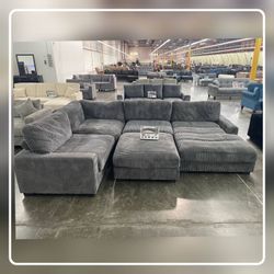 corduroy modular second sofa with ottoman living room