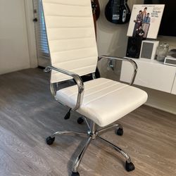 Home Office Chair Ribbed White