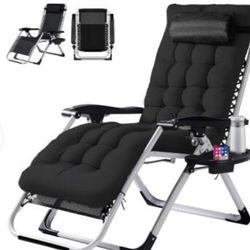 Suteck Zero Gravity Chair, Reclining Camping Lounge Chair with Aluminum Alloy Lock, Folding Patio Recliner w/Removable Pad, Adjustable Headrest and Si