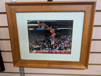 Dominique Wilkins Signed Autograph Framed Basketball Action Photo Display