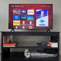 TCL 43” 4K HDR UHD Smart Roku TV with TV stand