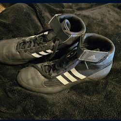 Black and white Adidas wrestling shoes size 9.5