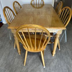 Solid Wood Table with Chairs