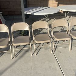 5 Metal Folding chairs 